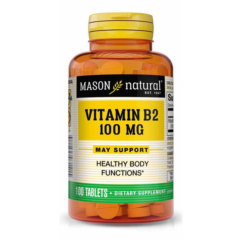 Vitamin B2 Riboflavin 100 Tablets for Energy Support & Nervous System Health