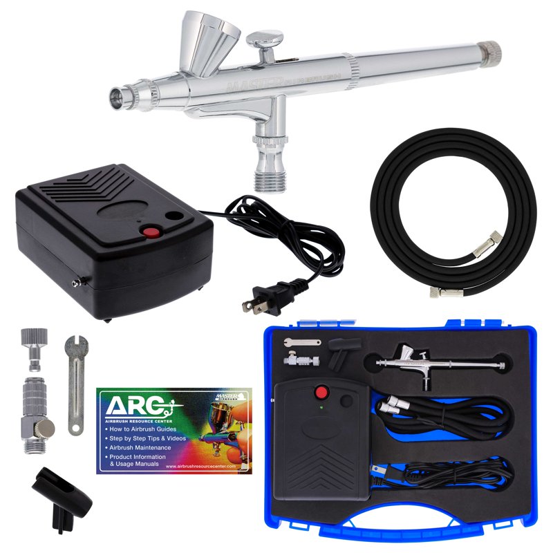 Master Airbrush Airbrushing System Kit with Dual-Action Gravity Feed Airbrush, Mini Compressor & Accessories