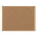 Wood Frame Cork Bulletin Board 36x24 Inch Tan Oak Wall-Mount Display