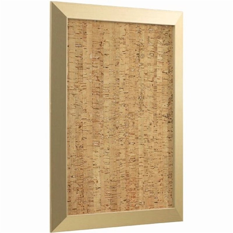 MDF Framed Cork Board for Office & Home Display - Natural Surface, Gold Frame