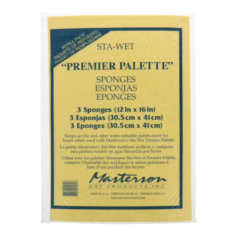 Paint Palette Sponge Refill - Long-Lasting Yellow Cellulose for Acrylics