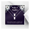 Matching Mom and Daughter Necklace Set - Silver Cube & Infinity Rings Gift