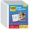 1000 Pack Clear Sheet Protectors 8.5x11 Inch for 3-Ring Binders