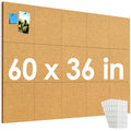 Large Cork Board Tiles for Wall - 15-Pack 12x12 Inch Bulletin Boards for Office & Home