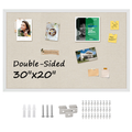 MaxGear Linen Bulletin Board 20x30 White Wood Frame Industrial Surface