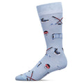 Men's Bamboo Crew Socks - Hockey Lovers Pattern, Eco-Friendly, Comfortable Fit