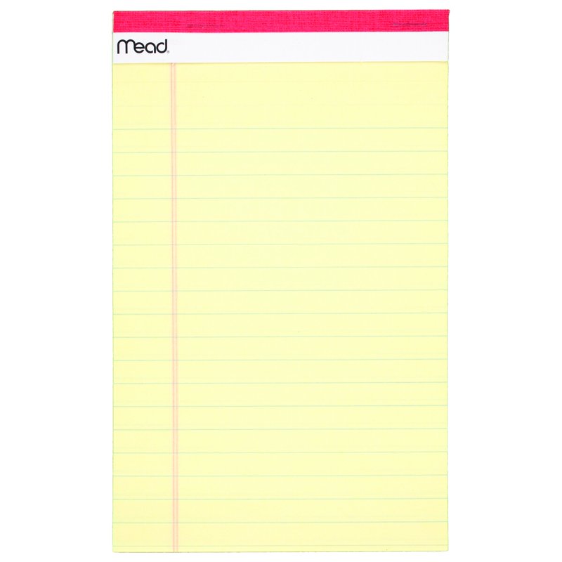 Junior Legal Pads 5x8 Inch Canary Yellow 4 Pack - Notepads for Office & School