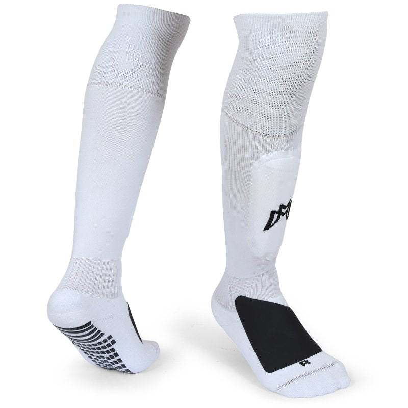 MediCaptain Ultimate Soccer Sock with Shin Guard - S Variation, White Metatarsal Pad