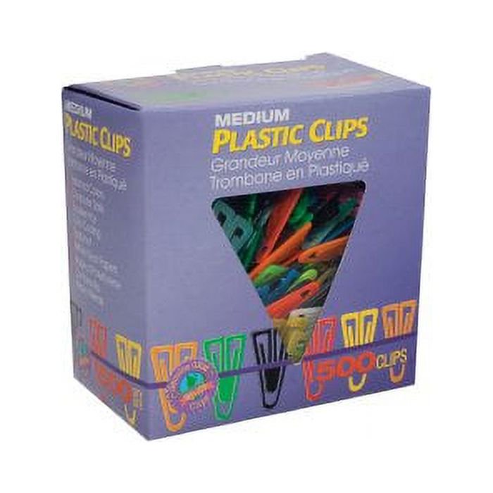 Assorted Plastic Clips 1 Inch - Heavy Duty Office & Home Organization - 500 Pack