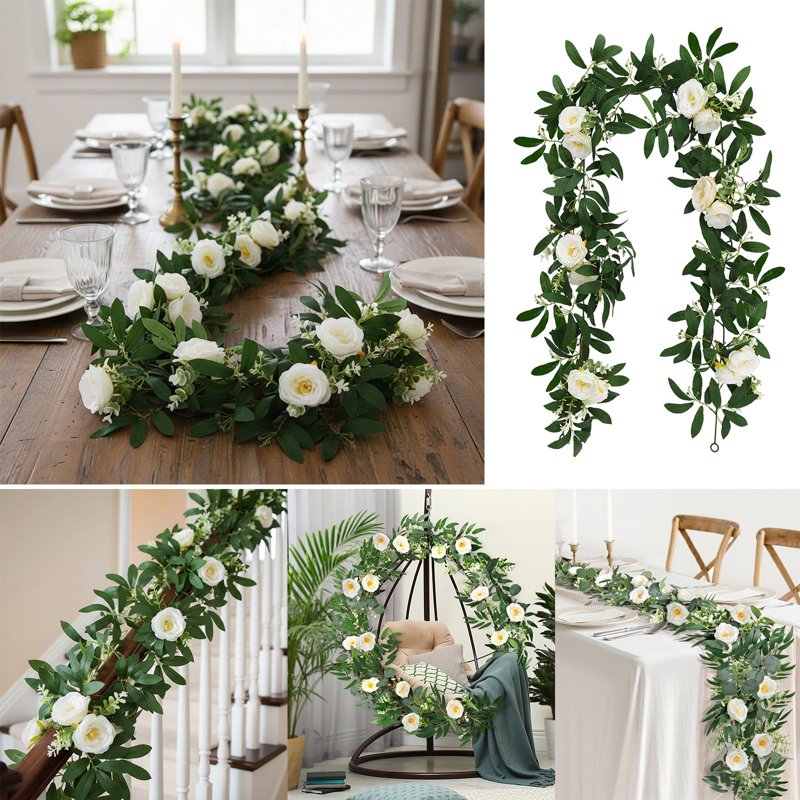 Artificial Eucalyptus Garland 1.8m Green Plant Vine for Home & Seasonal Decor