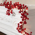 5.9ft Red Berry Christmas Garland with Lights Indoor Decor for Mantel Staircase Tree