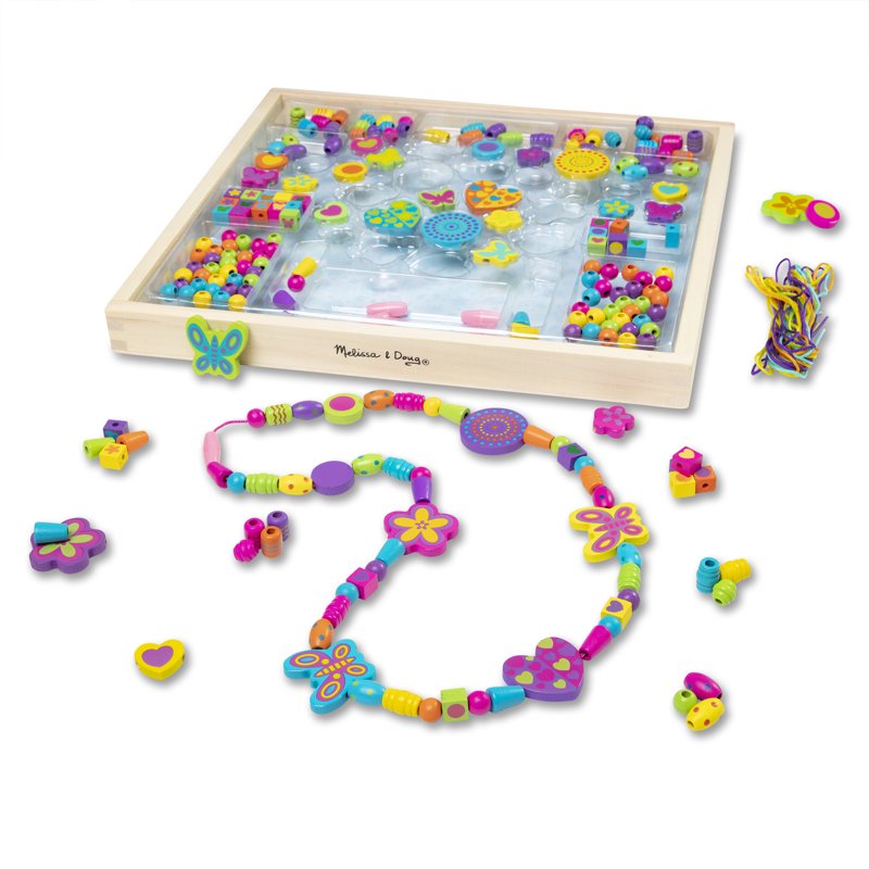 Deluxe Wooden Bead Set for Jewelry Making - 220+ Beads & 8 Cords for Kids