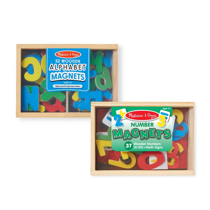 Magnetic Letters and Numbers Set for Kids - 89 Wooden Magnets Educational Toy