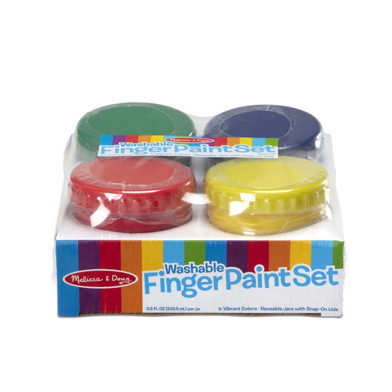 Finger Paint Set for Kids - Washable Art Supplies with 4 Vibrant Colors