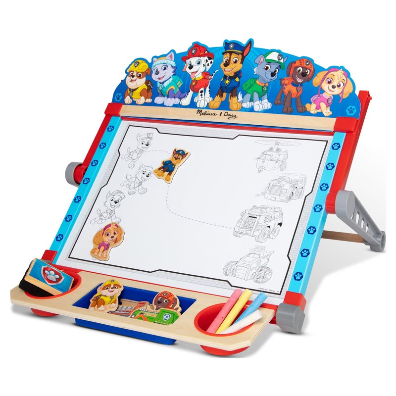 Melissa & Doug PAW Patrol Wooden Double-Sided Tabletop Art Easel for Kids