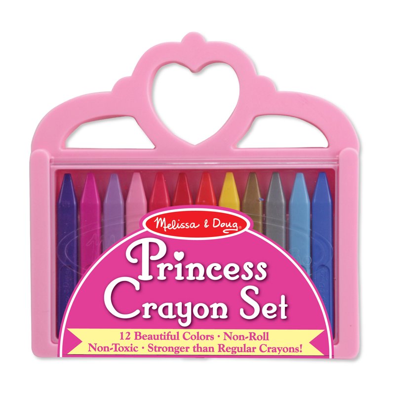 Melissa & Doug Princess Crayon Set - 12 Color Kids Drawing Toys