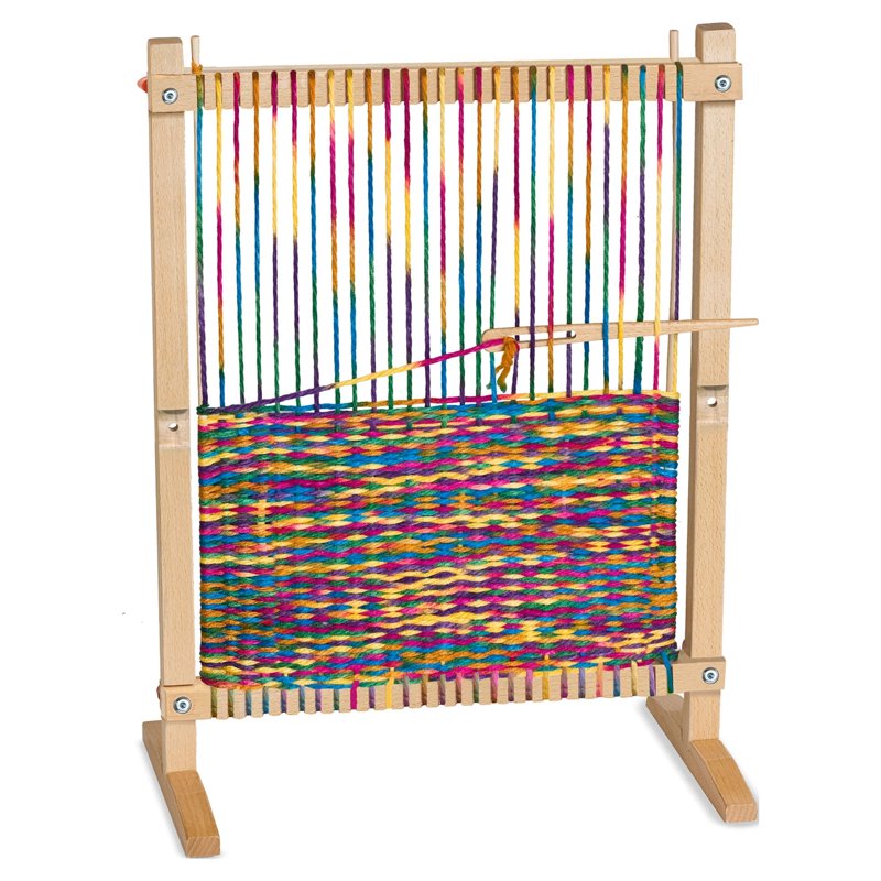 Wooden Weaving Loom for Kids - Large Frame with Yarn & Accessories