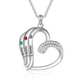 Personalized Brass Family Necklace with Birthstones for Women - Mother Gift