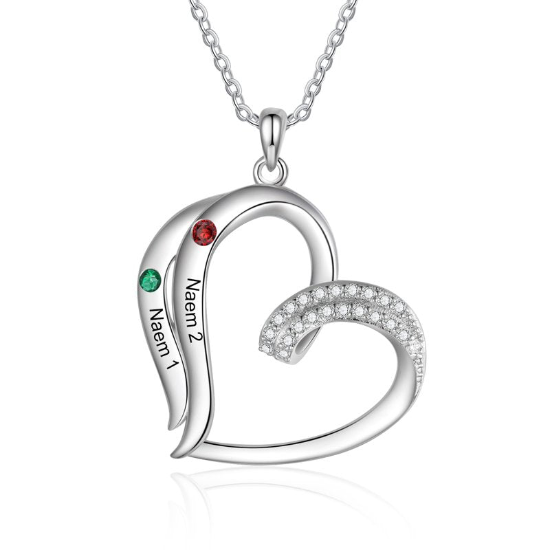 Personalized Brass Family Necklace for Women with Birthstones & Names