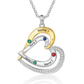 Personalized Brass Family Necklace for Women with Birthstones & Names