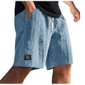 Men's Lightweight Linen Casual Shorts with Elastic Waist and Pockets - Summer Beach Vacation Wear