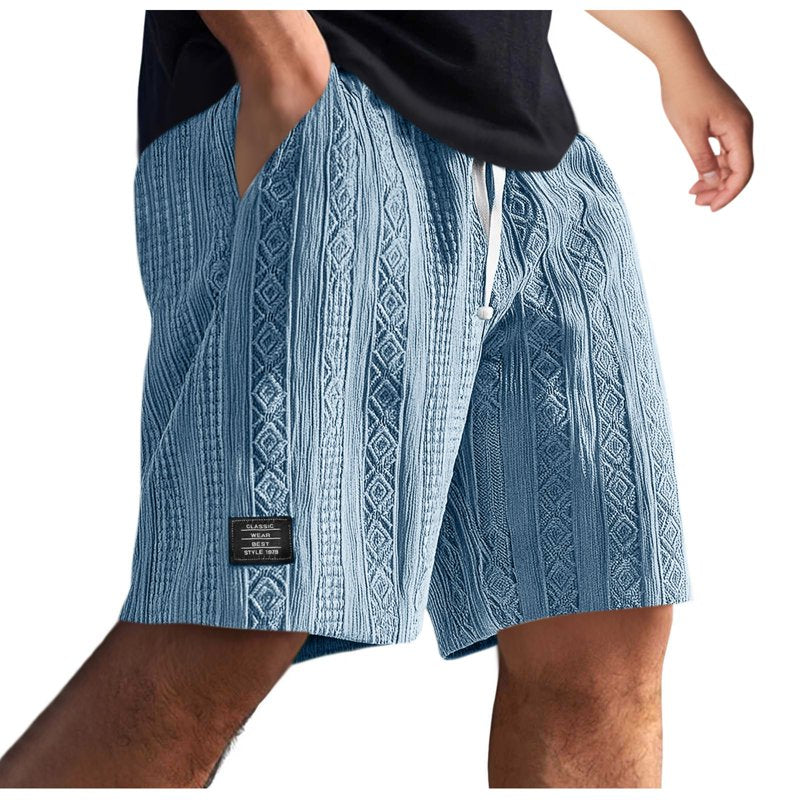 Men's Lightweight Linen Casual Shorts with Elastic Waist and Pockets - Summer Beach Vacation Wear