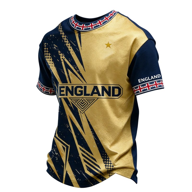 Men's 2026 Patriotic Football Shirt - Breathable Short Sleeve Tee, Yellow XXXXL