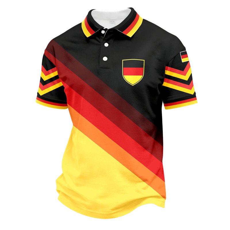 Men's 2026 Germany Fan Knit Soccer Shirt - Yellow, XXXXXXL, Casual Sports Tee
