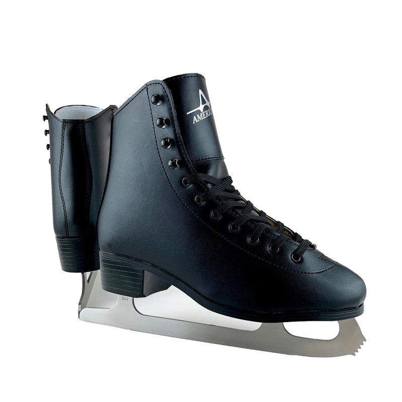 Men's Leather Figure Skate with Support & Steel Blade - Multiple Sizes