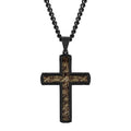 Men's Black Stainless Steel Camo Cross Pendant Necklace 24 Inch