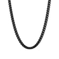 Men's Black Stainless Steel Franco Chain Necklace 24 Inch - Durable Jewelry
