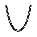 Men's Black Stainless Steel Curb Link Necklace 24 Inch - Durable Jewelry