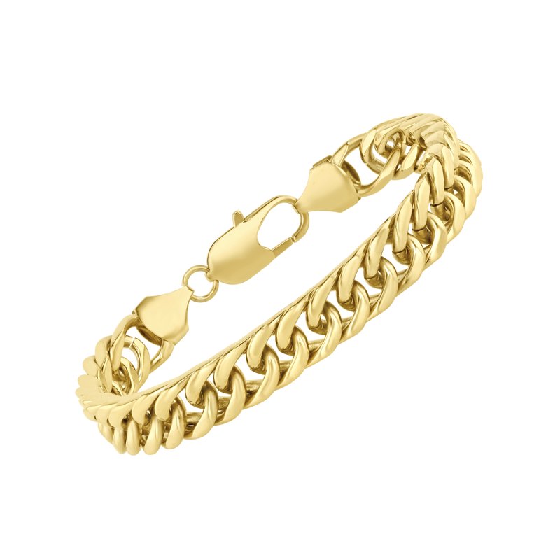 Men's Gold-Tone Stainless Steel Curb Link Bracelet 8.5 Inch