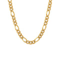 Men's Gold-Tone Stainless Steel Figaro Chain Necklace 20-24 Inches