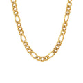 Men's Gold-Tone Stainless Steel Figaro Chain Necklace 20-24 Inch