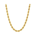 Men's Gold-Tone Stainless Steel Rope Link Necklace 24 Inch Jewelry