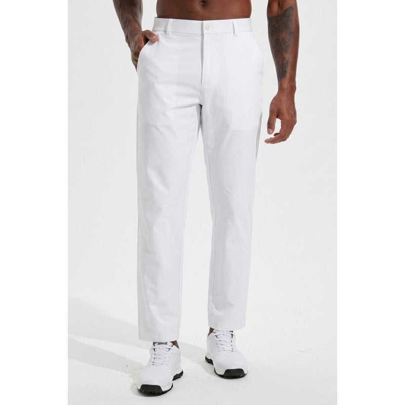Men's Golf Pants Lightweight Stretch Work Trousers Business Casual White