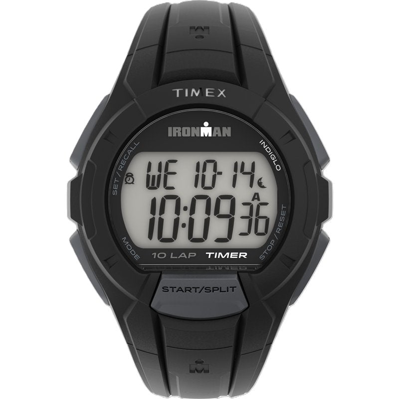 Men's Digital Sports Watch - 100H Chronograph, Water-Resistant, Black Resin Strap