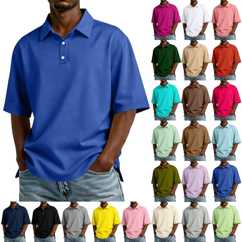 Men's Short Sleeve Polo Shirt - Classic Fit Golf T-Shirt for Casual Wear
