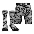Men's Las Vegas Raiders Logo Underwear & Crew Socks Combo Set