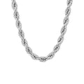 Men's Silver-Tone Stainless Steel Rope Chain Necklace 18-24 Inch - Durable Jewelry