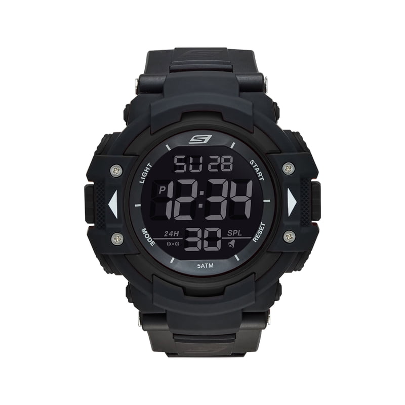Men's Digital Chronograph Watch with Backlight and Water Resistance