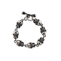 Men's Stainless Steel Skull Bracelet 8.5 Inch Toggle Closure Jewelry