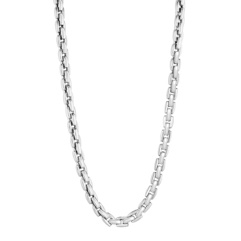 Men's Stainless Steel H-Link Chain Necklace 24 Inch - Modern Jewelry