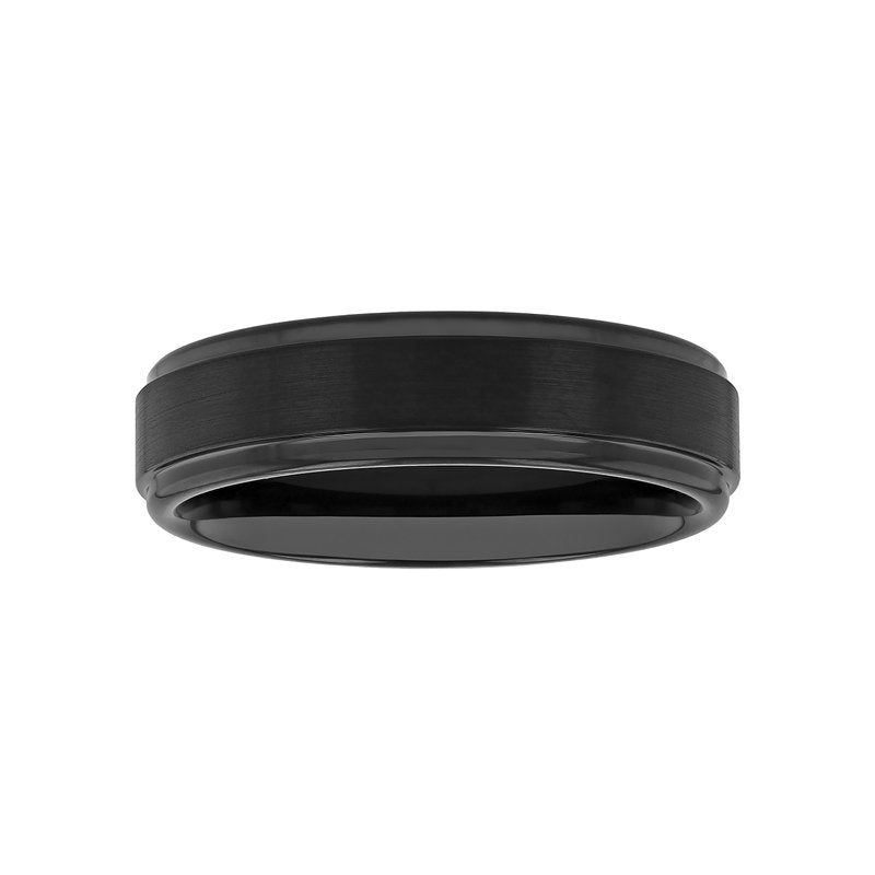 Men's Tungsten 6mm Satin & High-Polish Grooved Wedding Band - Durable Men’s Ring