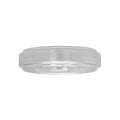 Men's Tungsten Wedding Band 6mm Satin High-Polish Step Edge Ring