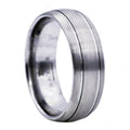Men's Tungsten Wedding Band Ring - Satin Finish, Beveled Edge, Size 12