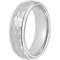 Men's Tungsten Hammered Finish Ring - 8MM Wide Men's Wedding Band