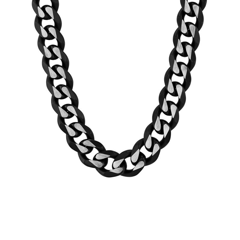 Men's Two-Tone Stainless Steel Curb Link Chain Necklace 20 Inches