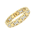 Men's Two-Tone Stainless Steel Cubic Zirconia Bracelet - Elegant Jewelry Gift